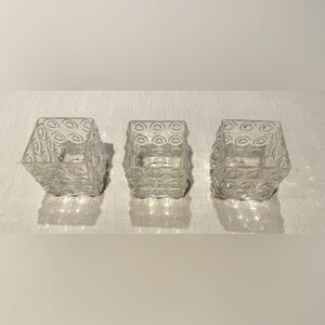 Set of three glass vases/votive holders
